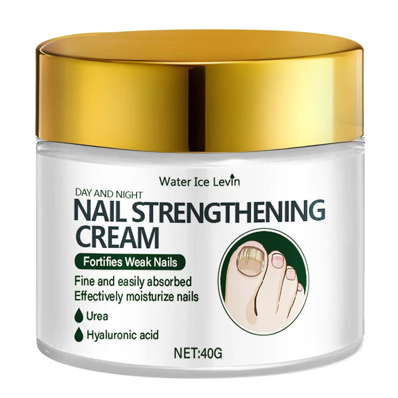 Day & Night Nail Strengthening Cream with Hyaluronic Acid & Urea - Effectively Moisturizes, Nourishes & Protects Nails & Skin. Qme Gold 40g