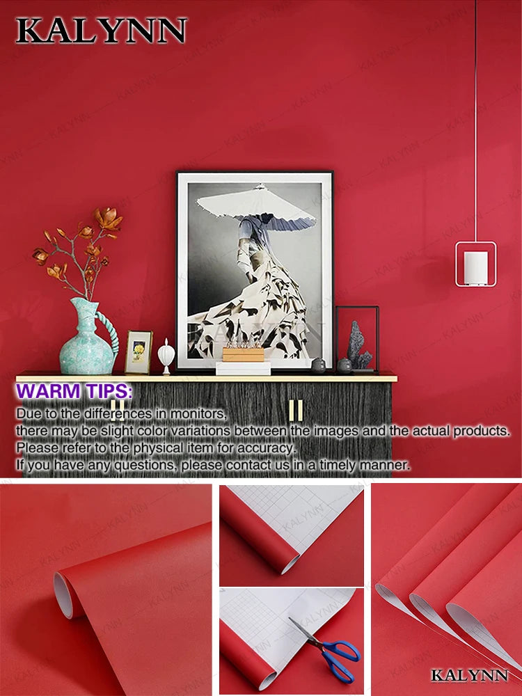 Solid Waterproof Wallpaper Room Self-adhesive Black White Wardrobe Qme