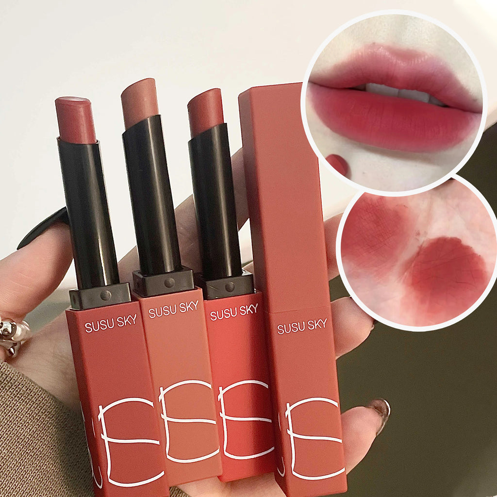 Matte Velvet Thin Tube Lipstick Lasting Waterproof Resistant Fading Qme