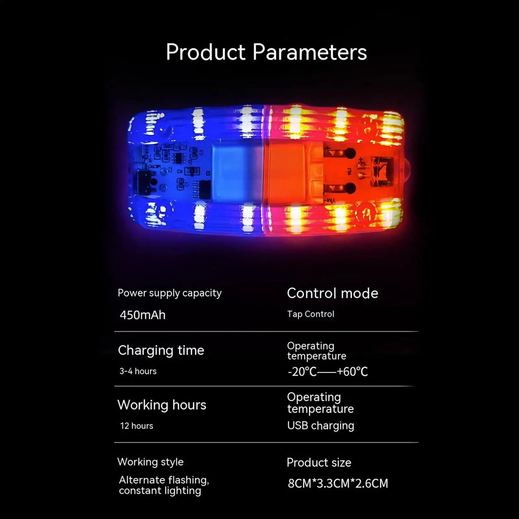 Rechargable Safety Flashing Clip Lamp USB Charging Waterproof Led Qme