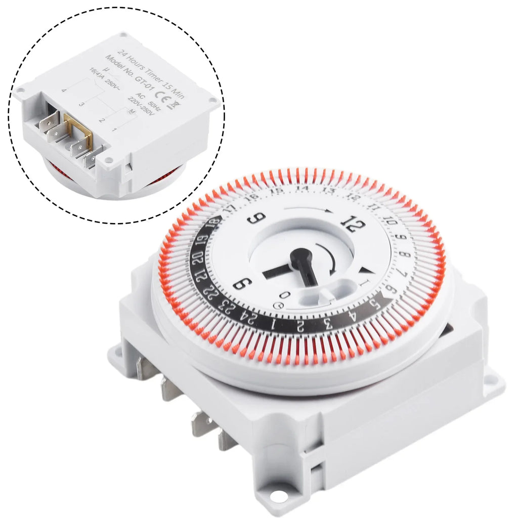 Switch Protection Panel Mechanical 24 Hour Timer Switch 250V 50Hz Industrial Timing Device High Quality Panel Switch Protector Qme