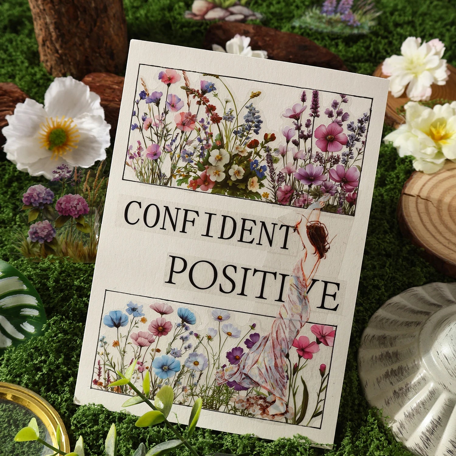 40/240 pcs Vibrant Creative flower plant Stickers hand tent DIY Stick Labels Scrapbooking Material Junk Journal Supplies Qme