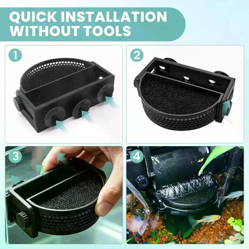 Aquarium Filter Baffle With Suction Cups, Fish Tank Flow Controller, Water Surface Calmer& Flow Reducer For Betta Fish And Shrim Qme