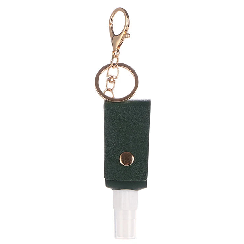 Hand Sanitizer Bottle Mini Hands Hydroalcoholic Gel PU Leather Qme Green