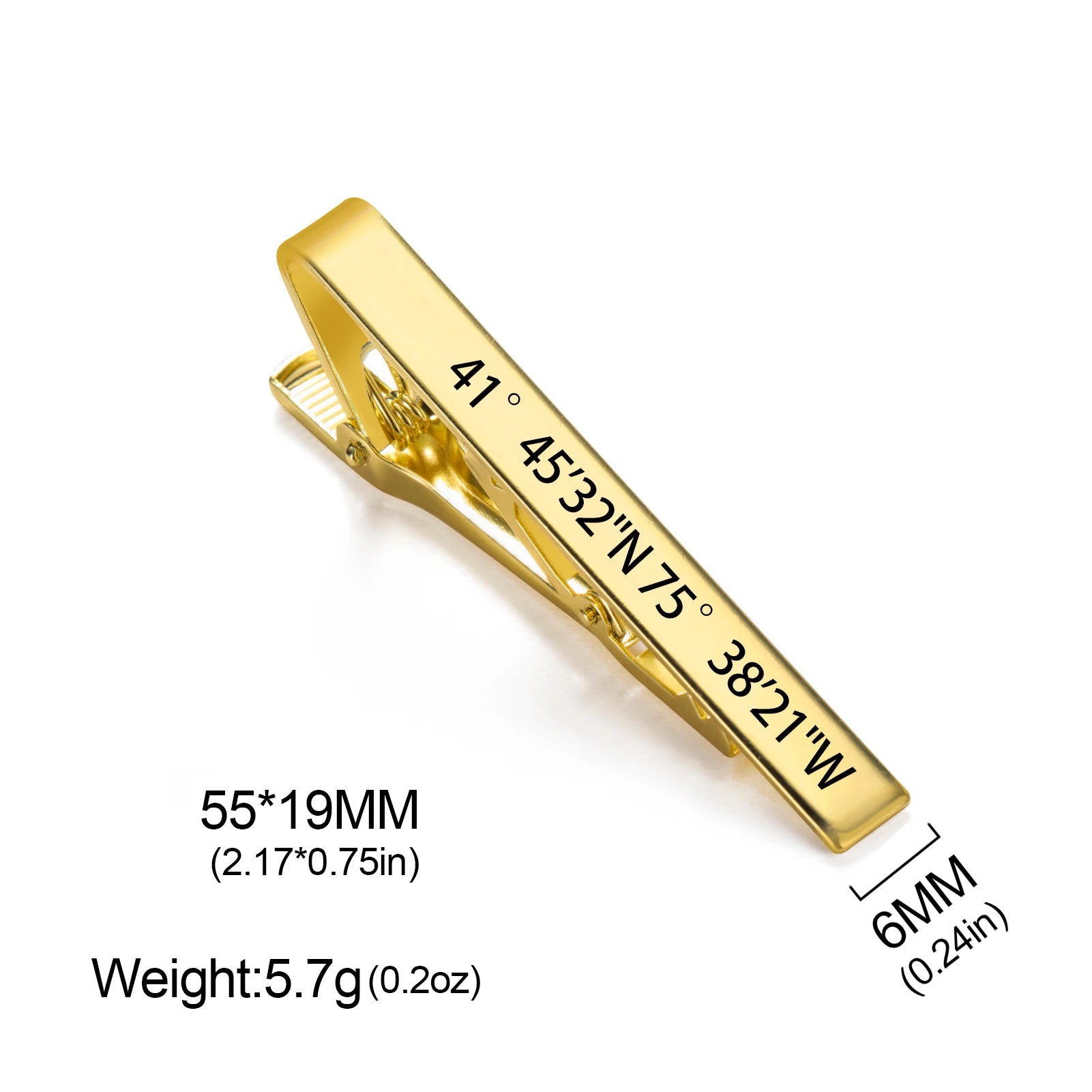 Jeshayuan Personalized Tie Clip Groomsmen Tie Bar Engraved Tie Clip Custom Tie Bar Name Tie Clip For Him Tie Clip Mens Qme gold color China Mainland B01
