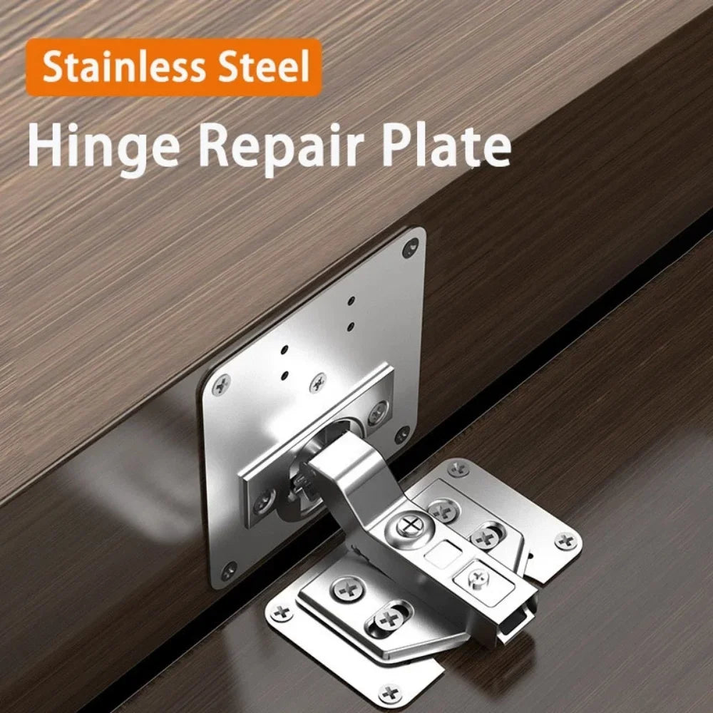 1Pcs Stainles Steel Cupboard Door Hinge Repair Plate Doors Window Installation Hinge Fixing Plate Household Hardware Accessories Qme