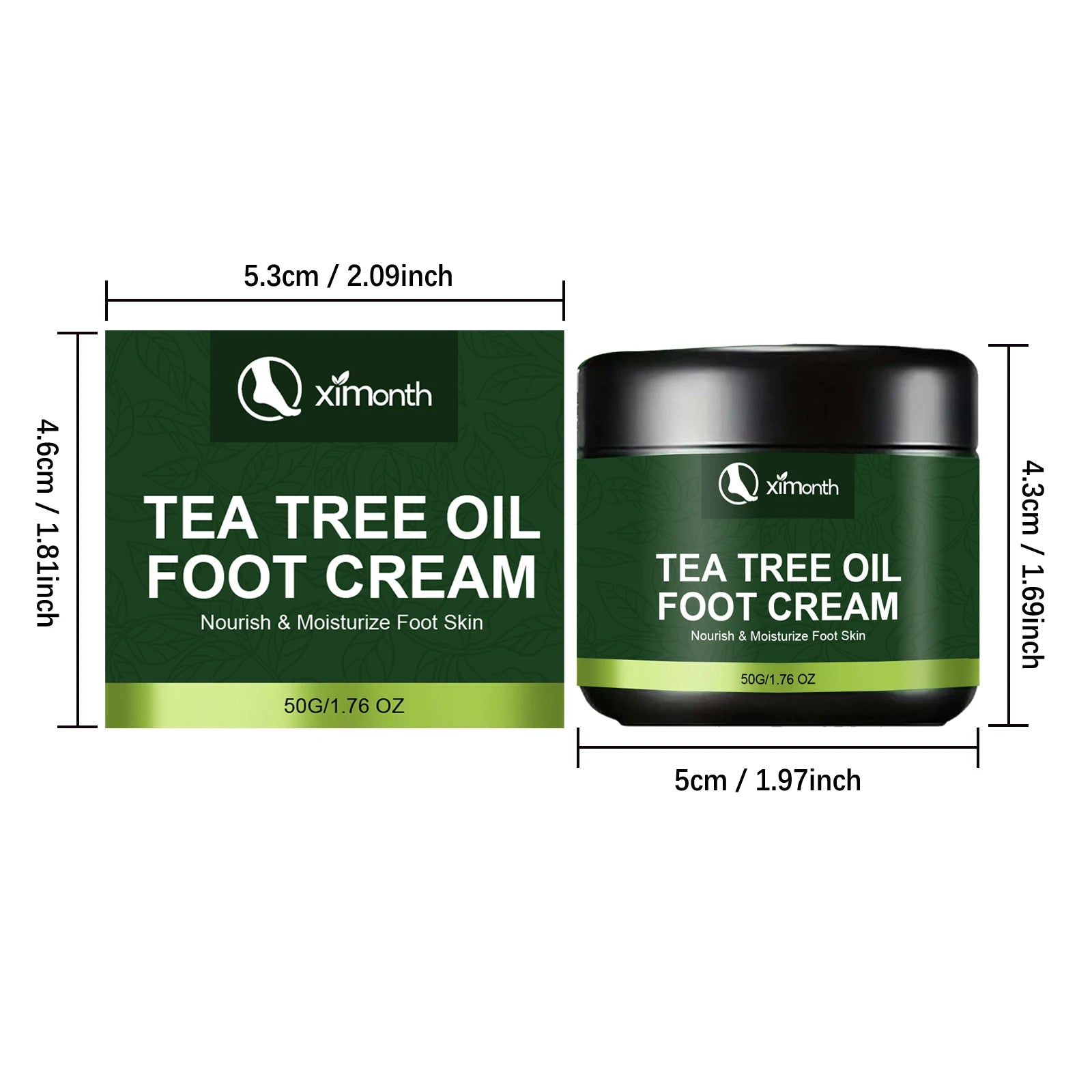 Tea Tree Oil Foot Cream Moisturizing Softening Cream for Dry Cracked Heels Calluses Rough Feet Non-Greasy Nourishing Foot Care Qme 50g Boxed