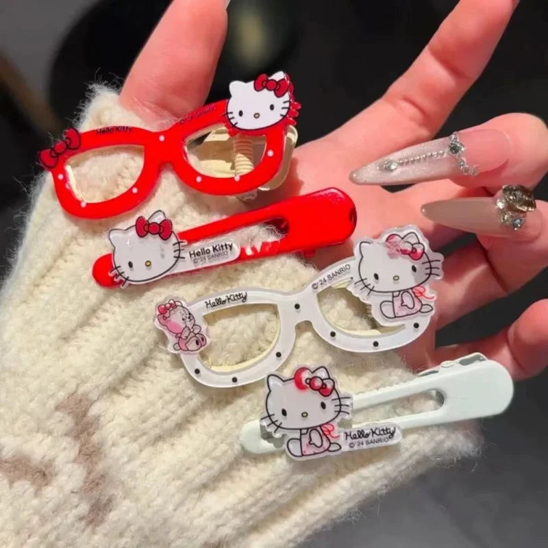 Hello Kitty Cartoon Hair Clips Cute Hair Accessories for Students Versatile Hair Clips and Headpieces Qme