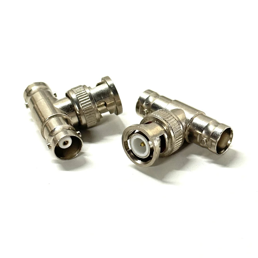 50pcs BNC Connector BNC 1 Male To 2 female adapter video cable adapter T-shaped connector Qme