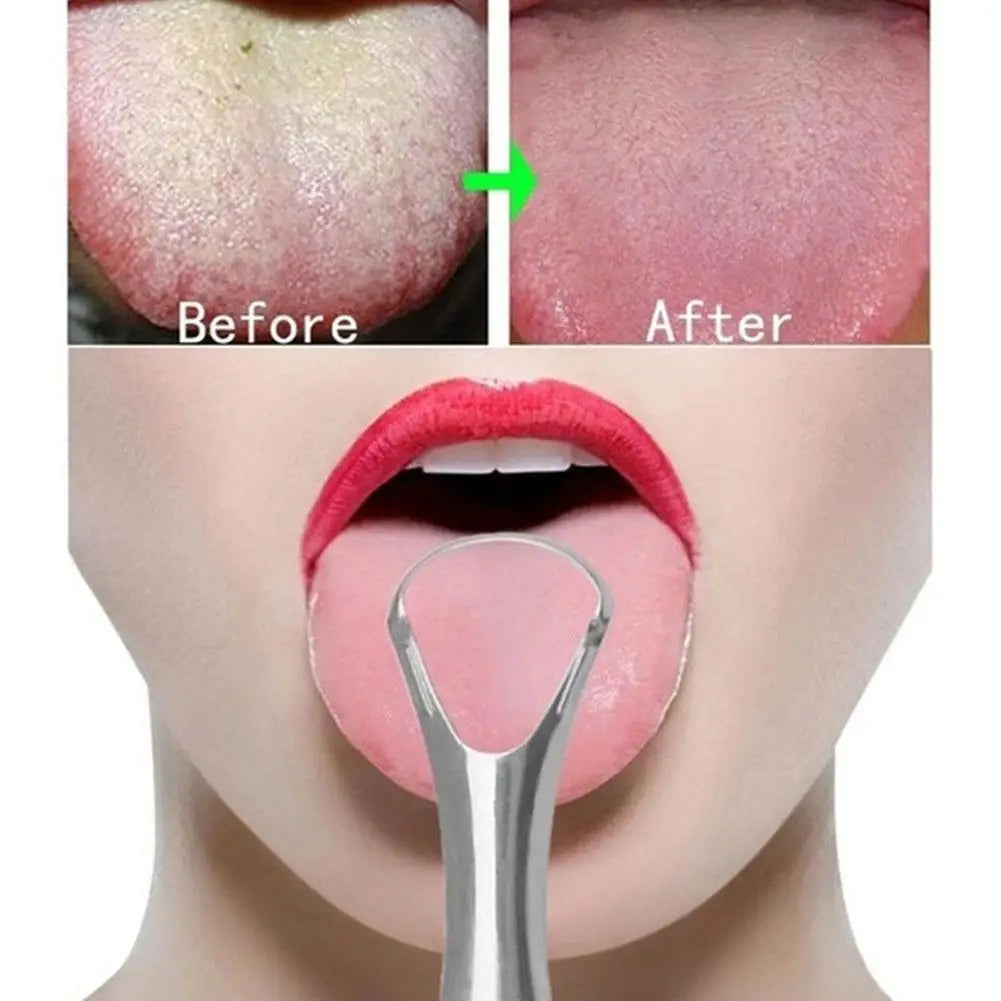 Portable Single Layer Tongue Scraper Reusable Stainless Steel Oral Mouth Brush Tongue Scraper Fresh Breath Maker Qme