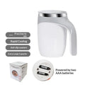 Self Stirring Mug Automatic Magnetic Coffee Travel Cup Insulated Qme White