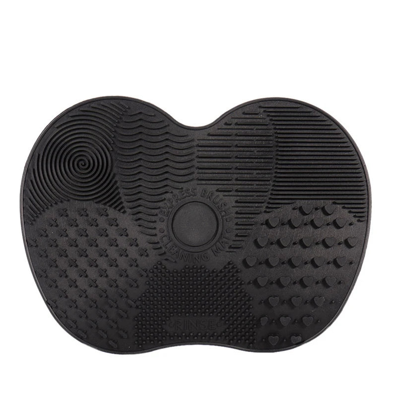 Scrubbing Pad Cosmetic Brush Cleaning Silicone Suction Cup Apple Qme Black-S