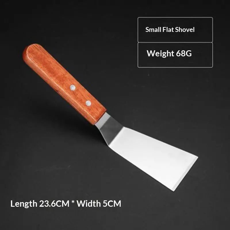 Stainless Steel Spatula Grill Scraper Non Stick Durable Barbecue Qme A2