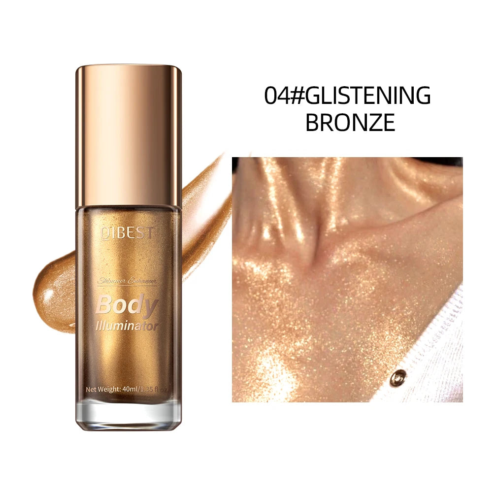 QIBEST 5 Colors Glitter Liquid Highlighter Pearlescent Shiny Sequins Lying Silkworm Shimmer Makeup For Face Highlight Contour Qme 04 Glistening Bronze China Mainland