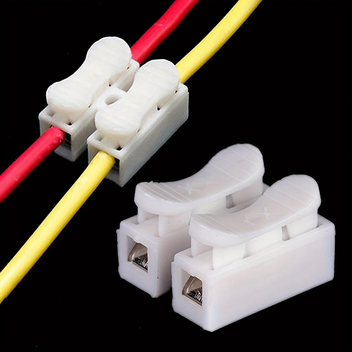 100pcs CH-2 Quick Wire Connection Terminals - Premium Spring Wire Connectors For Electrical Cable Clamp Terminal Block Connector Qme