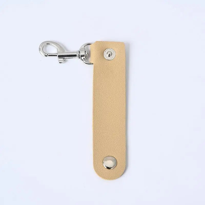 Fashion PU Leather Keychain Simple Keychain Pendant Anti-lost Key Chain Creative Car Key Strap Fashion Jewelry Bag Decoration Qme Khaki
