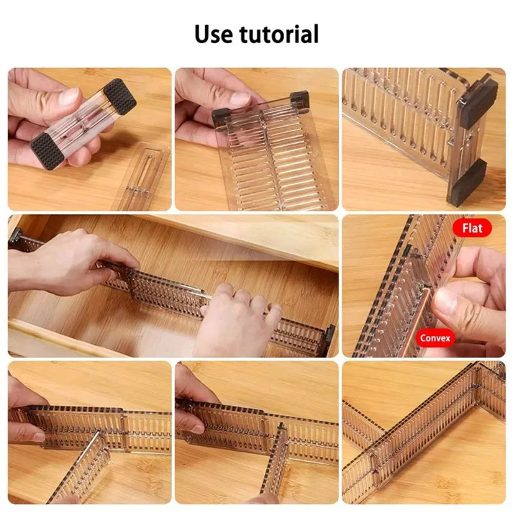Adjustable Clapboard Drawer Divider Partition DIY Durable Storage Qme