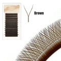 NATUHANA YY Shape Eyelash Extensions C D Curl Black Brown Y Lashes Qme 0.07mm Brown LU 15mm