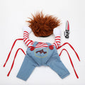 Small and Medium Sized Pet Dog Funny Clothes Cosplay Fatal Dolls Henshin Outfit Wig Upright Scary Costume Halloween Gatherings Qme Fatal Doll Cloth XL