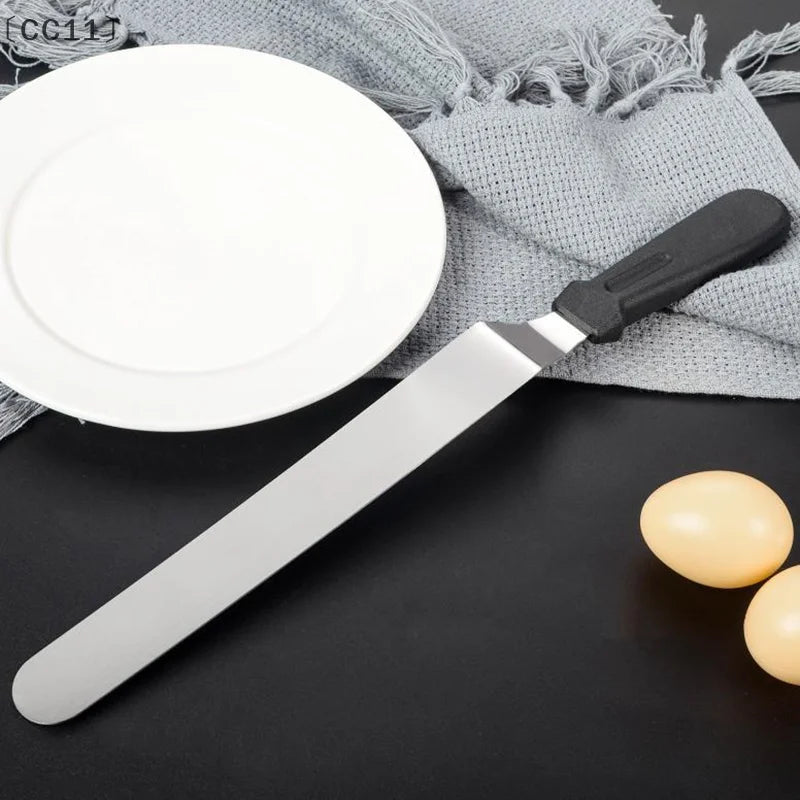 CC11Stainless Steel Cream Spatula Baking Tools 6 8 10 12 Cake Qme