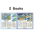 2 Books Fantasy Continent Diorama Stickers, Fantasy Map Illustrations, Must-Have for Craft Lovers, Fun Relaxing Activity Qme 2 Books
