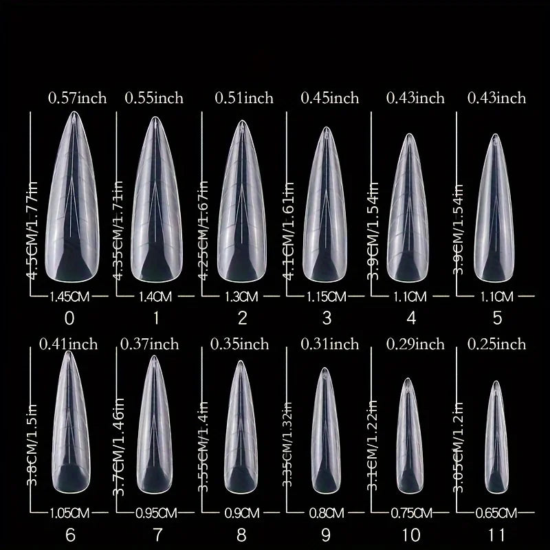 120pcs of Nail Art Nail Tips in a Box, Crystal Extension Nail Mold with Scale, Paper-Free Model, Extension Glue Nail Mold Qme