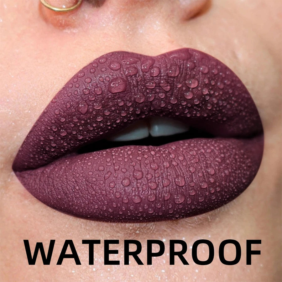19 Colors Matte Velvet Lip Gloss Waterproof Liquid Lipstick Nude Qme 17