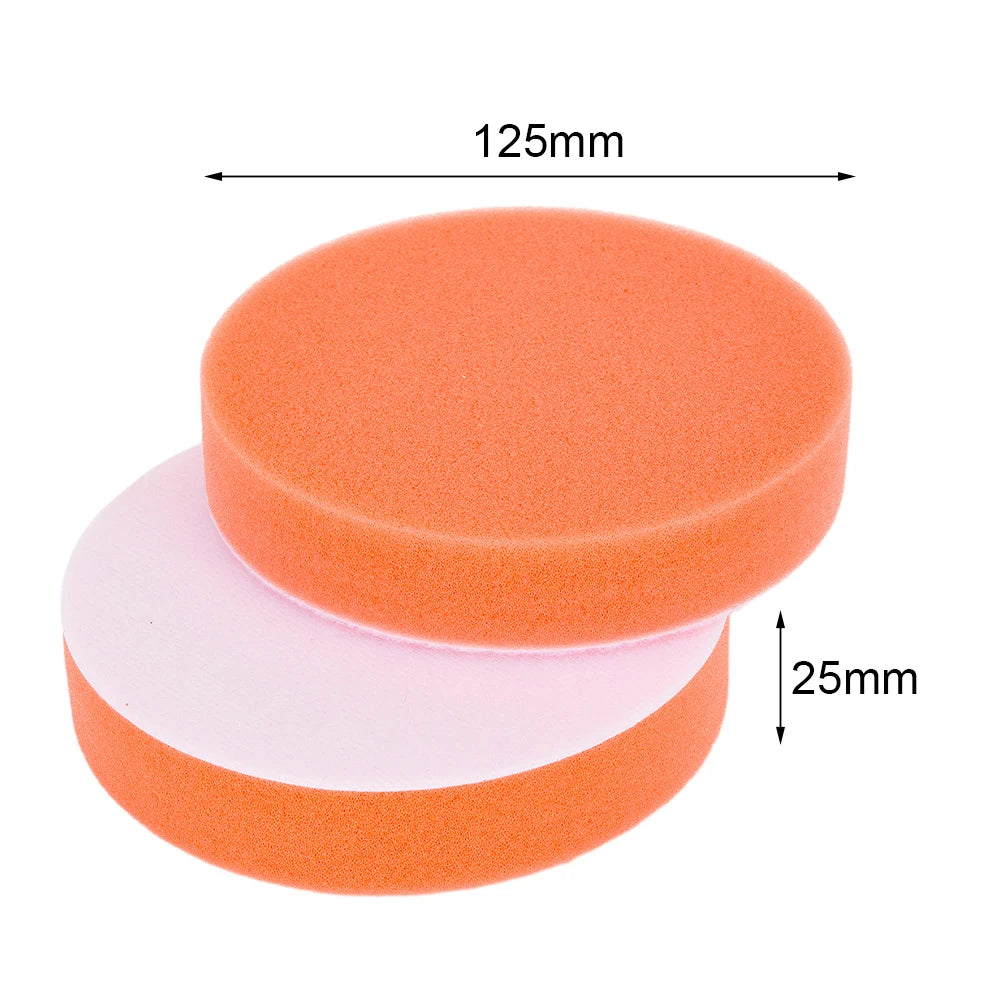 2pcs 125mm 5inch Home Polishing Pad Power ToolsBuffing Pad Cleaning Tools Orange Polishing Reusable Waxing Pads Qme