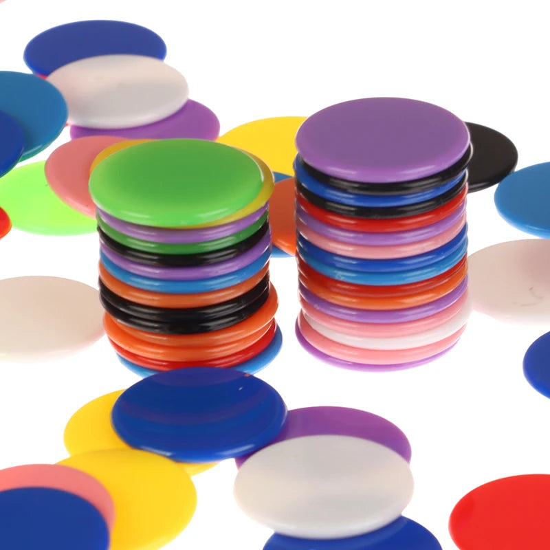 Math Learning Montessori Toy 100 X Plastic Poker Chips Bingo Chip Qme