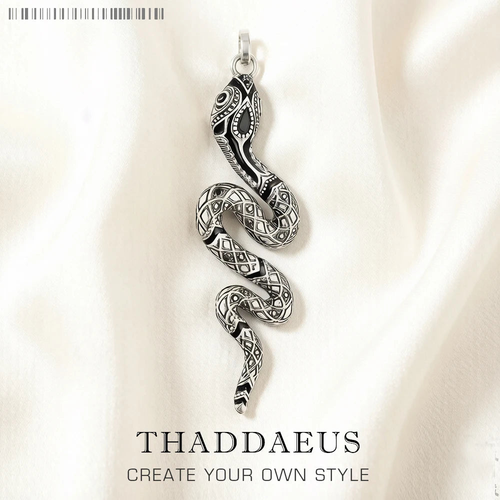 Pendant Black Snake Brand Fashion 925 Sterling Silver Jewelry Europe Vintage Accessories Gift For Woman Men Girls Qme