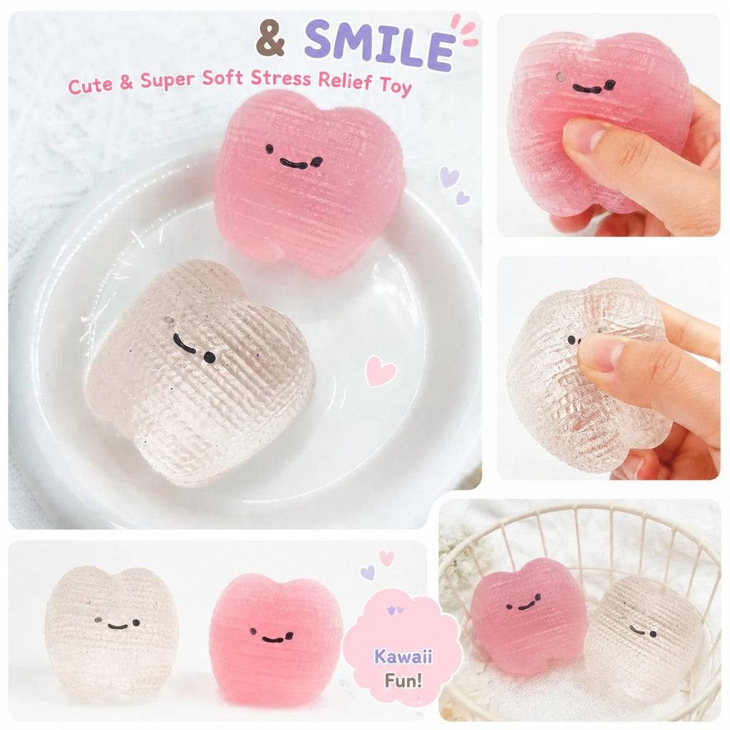 Novelty Teeth Shape Sensory Slow Rising Ball for Kids and Adults Fun Working and Studying Stress-relieving Fidget Toy Party Gift Qme