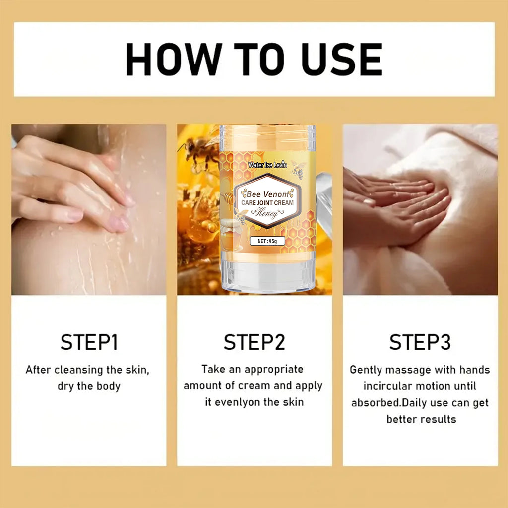 Bee Venom Joint Cream, New Zealand Bee Venom Gel, Suitable for Joints in the Neck, Shoulders, Wrists, Back, Arms, and Legs, Etc Qme
