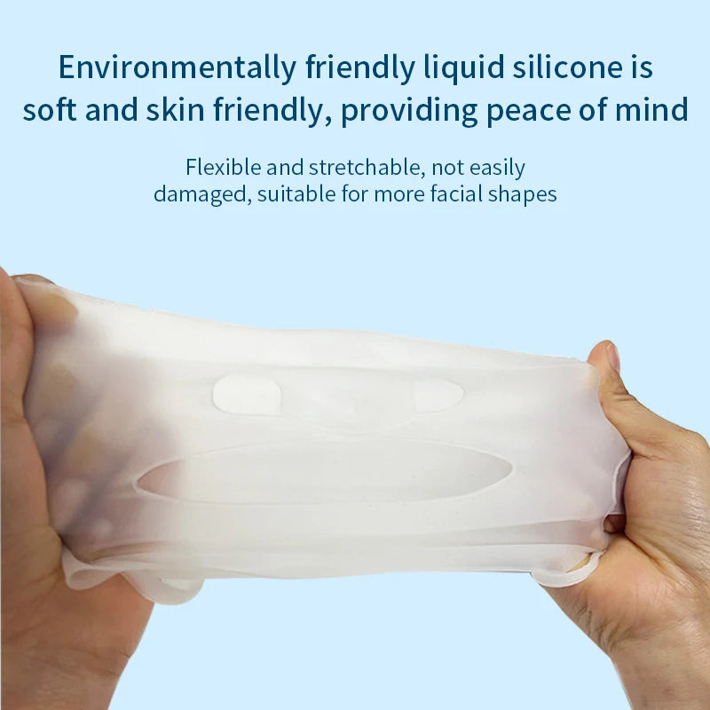 3D Silicone Mask Face Women Skin Care Tool Hanging Ear Gel Sheet Qme