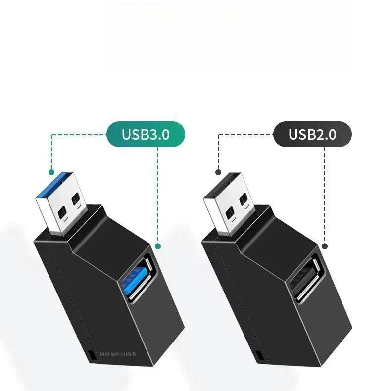 5pcs For PC Laptop, USB 3.0 HUB Adapter Extender for USB 3.0 Card Reader, Hi-Speed USB 2.0, Mini Splitter Box 1 to 3 Ports Qme