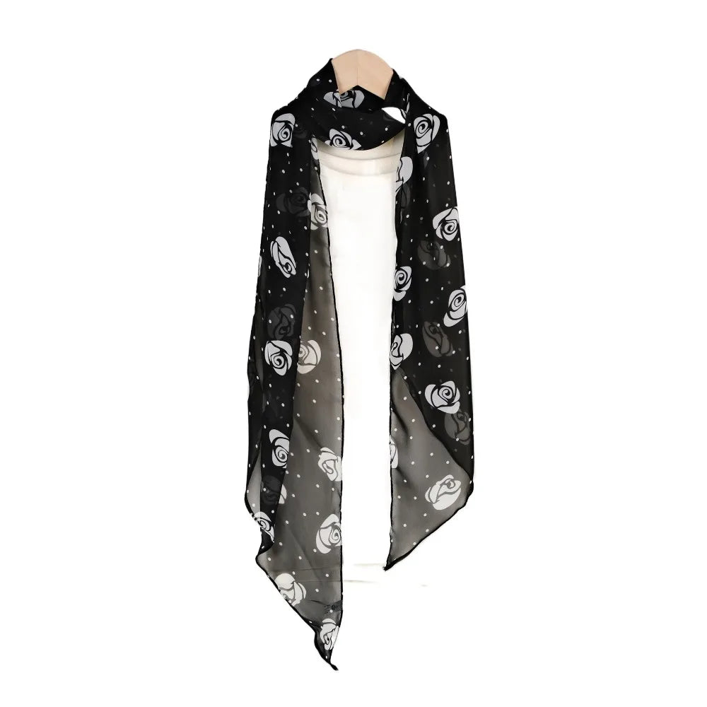 Retro Ribbon Leopard Print Scarf Flower Dressing Decoration Scarf Headband French Style Thin Long Scarves Spring Summer Qme Style C