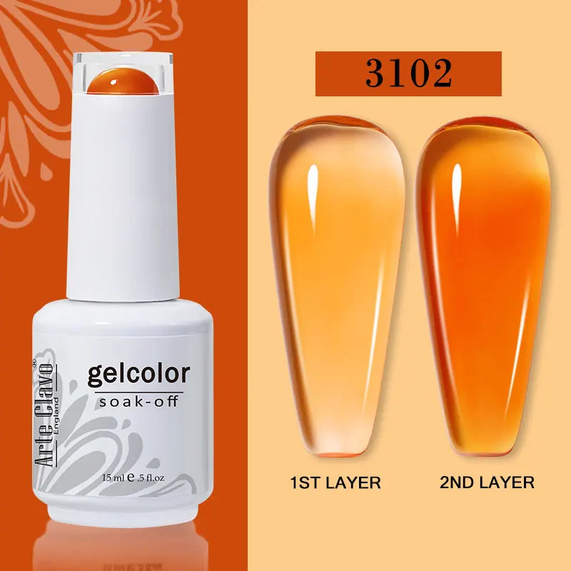 Arte Clavo Jelly Gel Polish Translucent Manicuring UV Nail Semi