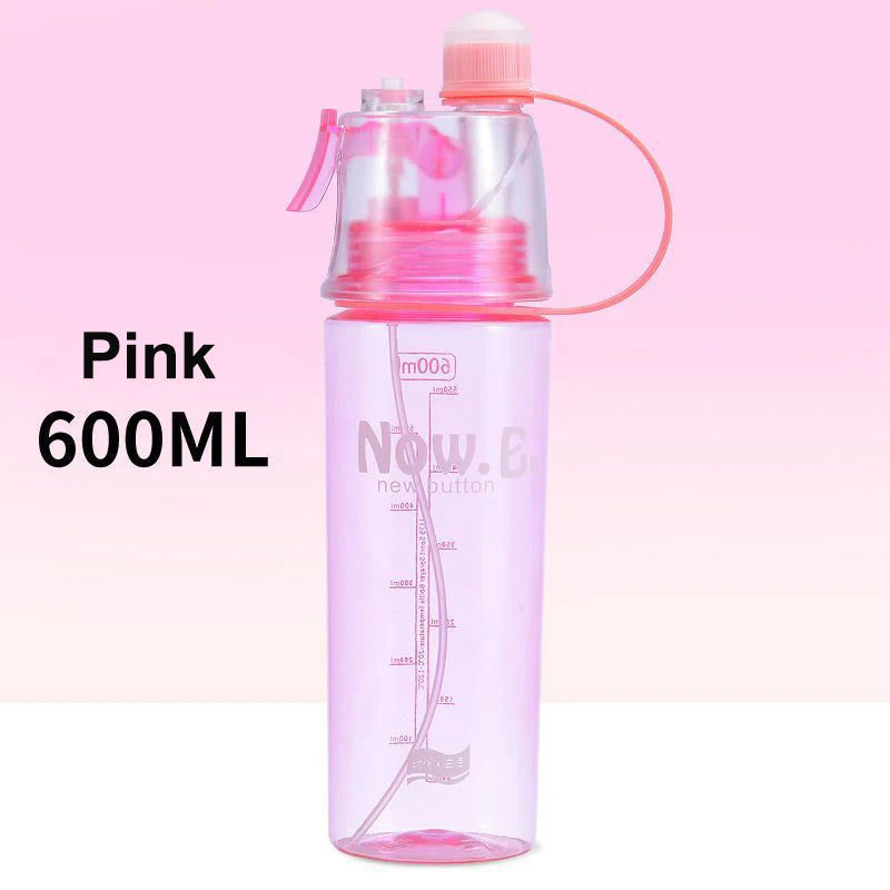 Sports Water Bottle Spray Cup Outdoor Portable Kettles Jug Large Qme Pink