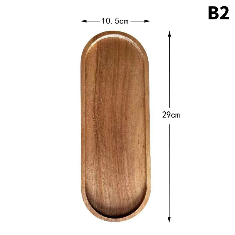 Japanese Tableware Wooden Plate Beech Oval Tray Mini Solid Wood Small Plate Children's Whole Wooden Plate Wooden Plate Qme B2