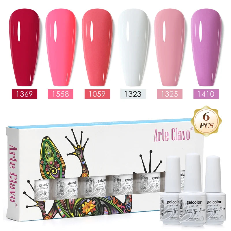 Arte Clavo Colourful Box Nail Gel Polish Semi Permanent UV Led Qme
