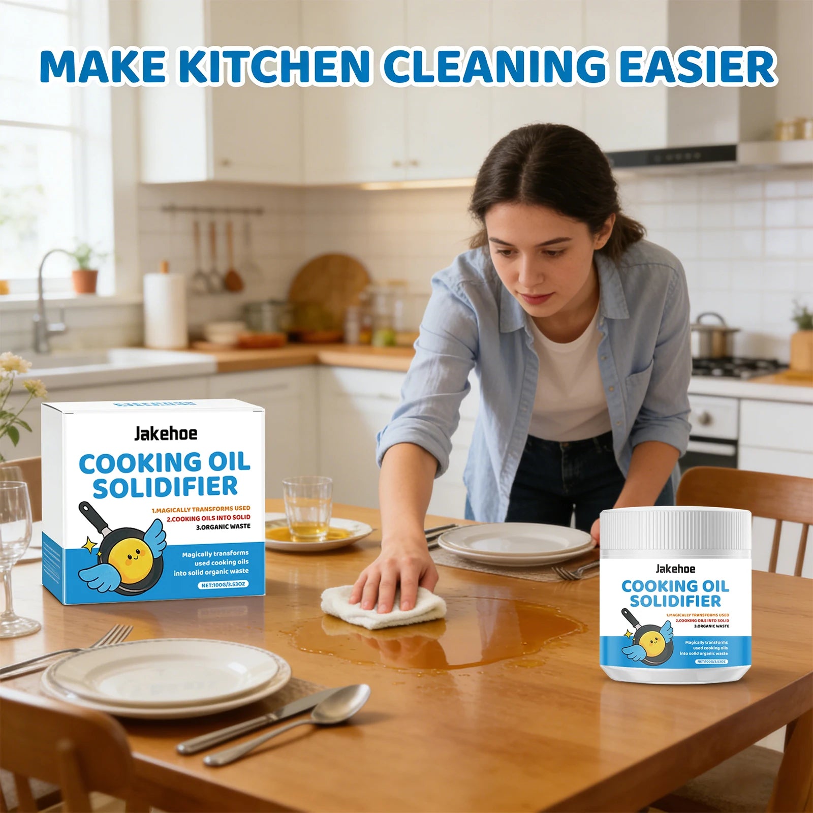 Waste Oil Coagulant Easily Solidify Kitchen Waste Oil Non-irritating Environmentally Friendly Kitchen Waste Oil Treatment Agent Qme