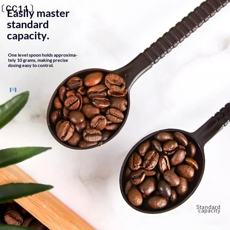 Baking Tools Measuring Spoon Non-slip Long Handle Coffee Black Scoop Qme