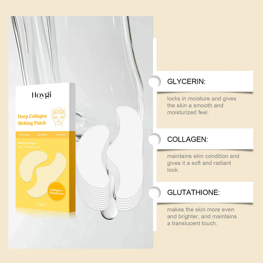 Collagen Protein Water Soluble Patches for Forehead Eye Area Absorbable Elasticity Firming Moisturizing Essence Patch Face Care Qme