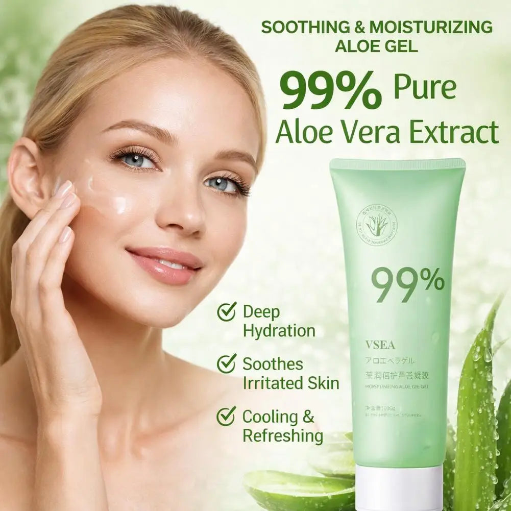 99 Aloe Vera Gel Naturally Hydrating Soothing Skincare Moisturizing Qme