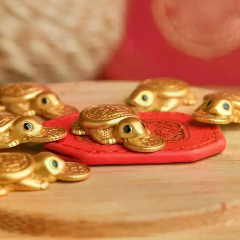 Fengshui Lucky Turtle Wallet Charm Money-biting Turtle Ornaments Decor For Longevity Protection & Financial Stability Qme