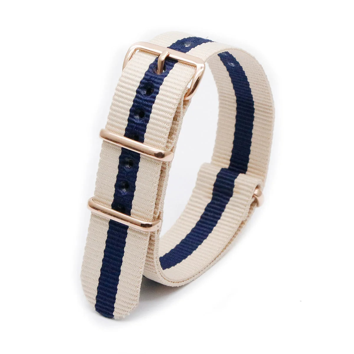 Luxury Nylon Watch Band Rose Gold Metal Buckle Durable Sweatproof