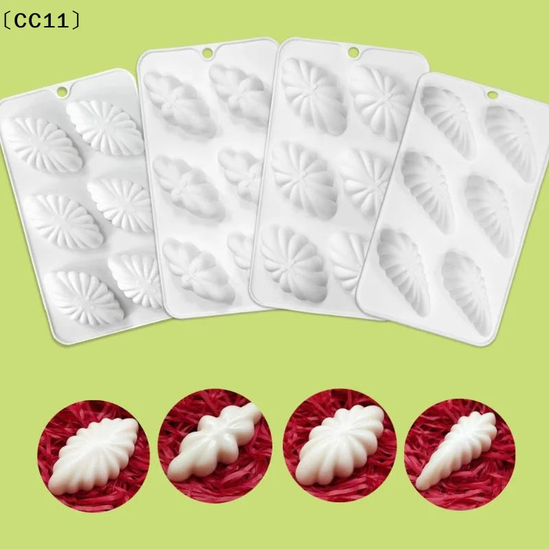 6 Cavity Shell Design Pudding Silicone Mousse Mould 3D Candy Qme