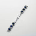 Sparkling Diamond Metal Watch Band For Apple iWatch Series 9 8 7 SE Luxury Jewelry Chain Wrist Strap Replacement Qme Sliver Blue 38-40-41 S10-42mm