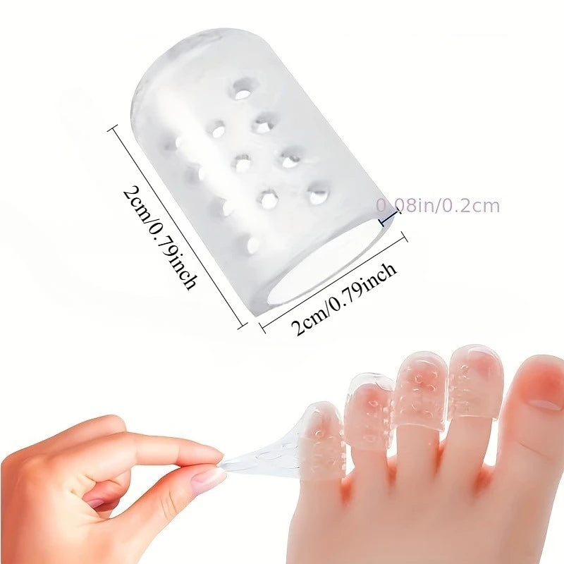 14pcs Breathable Toe Protectors - Transparent, Waterproof Socks for Blister Prevention and Moisture Control Qme