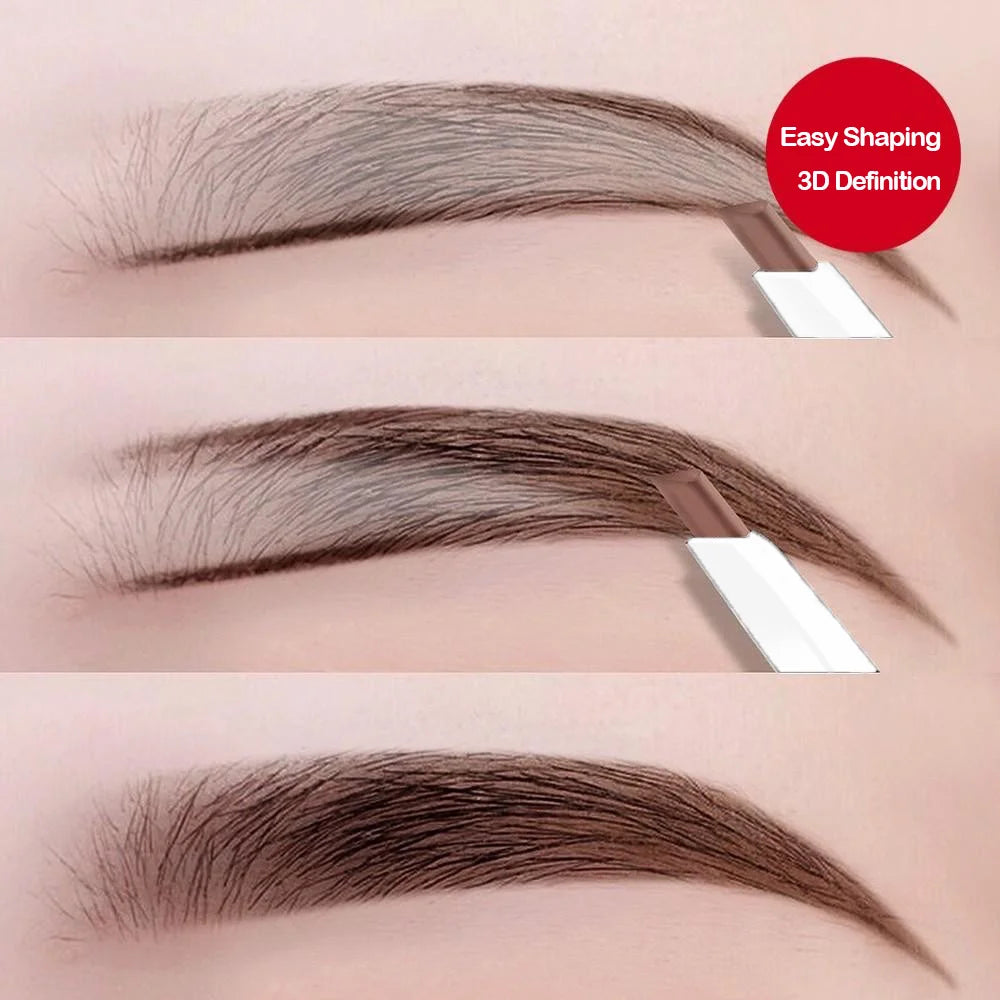 Thin-head Double-ended Eyebrow Pencil Waterproof Long-lasting Qme