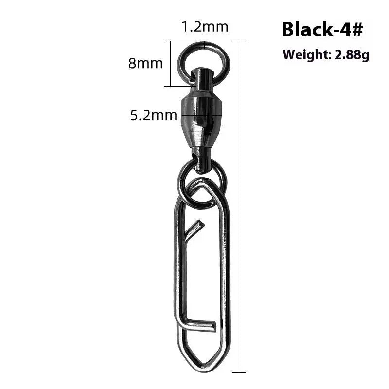 Fishing Rolling Swivel Power Clips Quick Change Snap Swivels Qme 4 Black